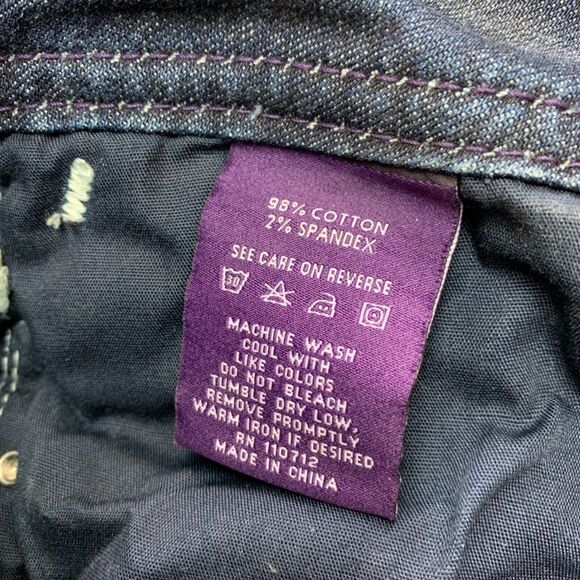 Vigoss Womens Skinny Denim Blue Jeans Dark Wash Embroidered Jeweled Size 1 26 - Picture 16 of 16